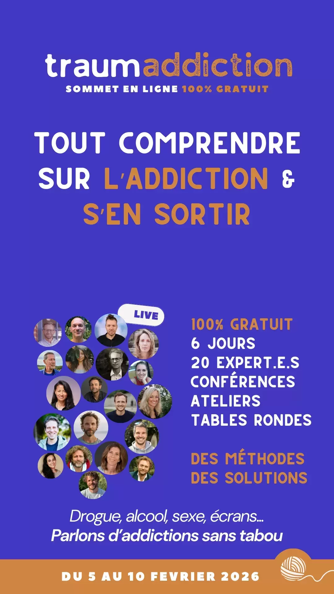 Trauma addiction sommet ligne gratuit